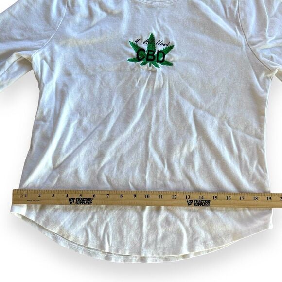 Y’all Need CBD Embroidered Cannabis Women’s large t-shirt Funny Marijuana Shirt - Picture 7 of 8